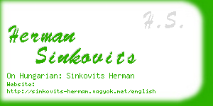 herman sinkovits business card